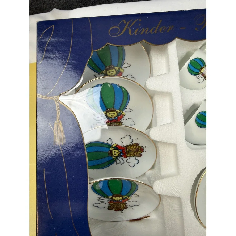 VTG Reutter Porzellan Germany Miniature Tea Set Hot Air Balloon Lands End NIB